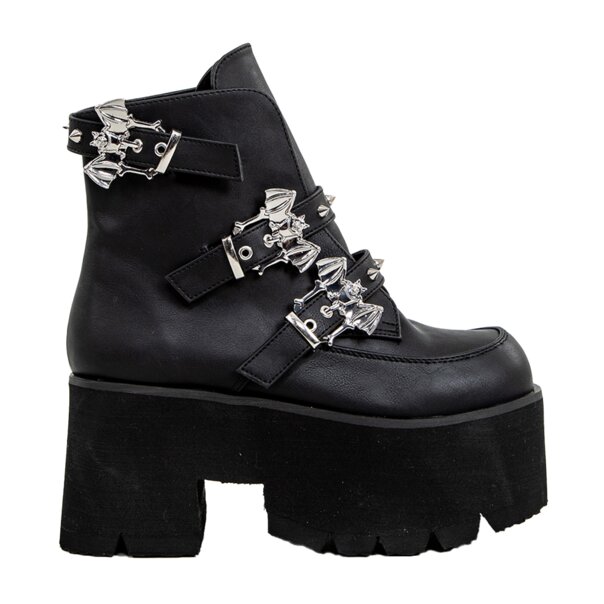 Demonia Cult Ashes 55 Platform Boots (Black) | Alternative Leather Boots