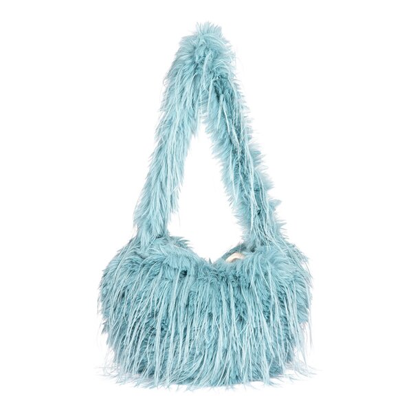 Blue Banana Long Fur Bag (Turquoise) | Alternative Accessories