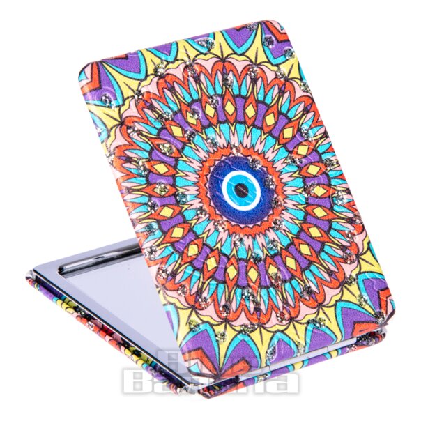 Specchio pieghevole compatto per il trucco (Mandala Eye Multi) | Lenti a contatto colorate