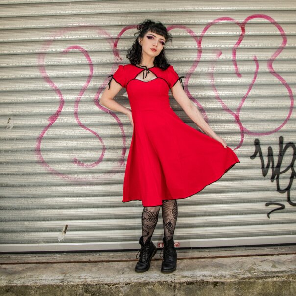 Hell Bunny Casey Dress (Red) | Alternative Dress, Gothic Clothing