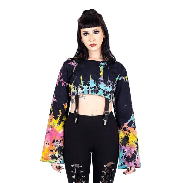 Heartless Fable Rainbow Tie Dye Top (Black) | Blue Banana