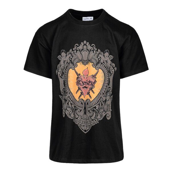 Blue Banana Heart & Swords T-Shirt (Black) | Printed T-Shirts