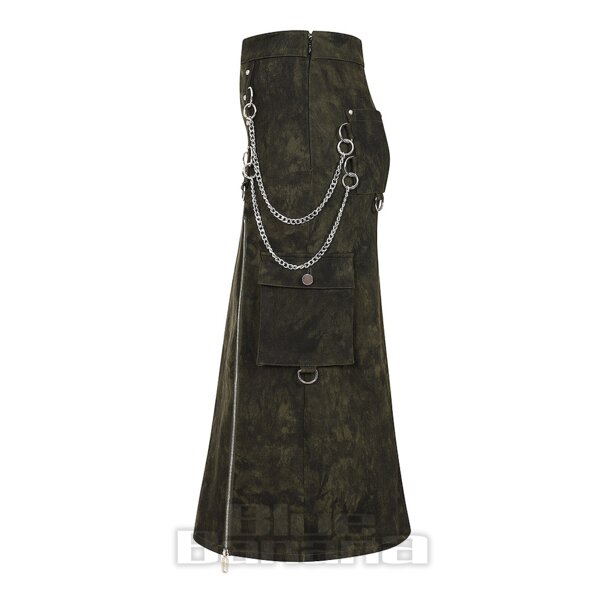Banned Lunaire Camo Maxi Skirt (Green) | Blue Banana