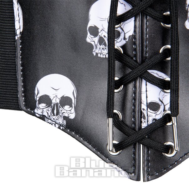 Blue Banana Wide Waist Skull Print Belt (Black) | Blue Banana