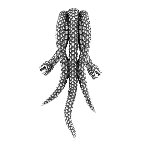 Blue Banana Steel Triple Snake Ear Weight (Silver) | Body Piercing Jewellery