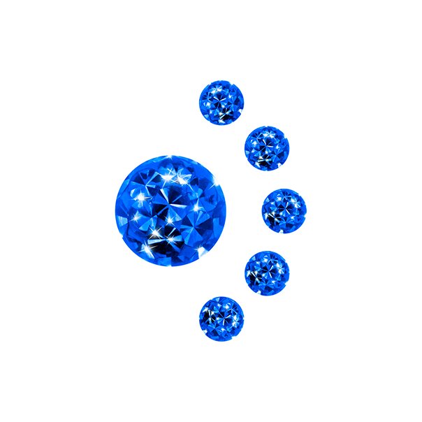 Blue Banana Externally Threaded Surgical Steel Jewelled Glitter Ball (Capri)