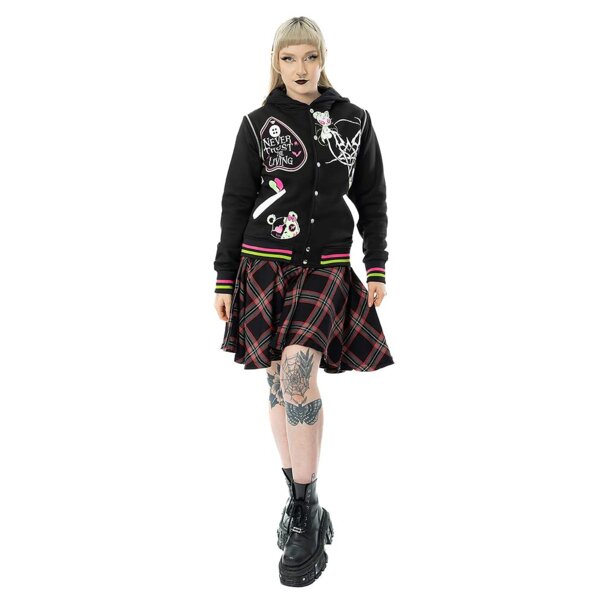Heartless Hex Bear Varsity Jacket (Black) | Gothic Clothing