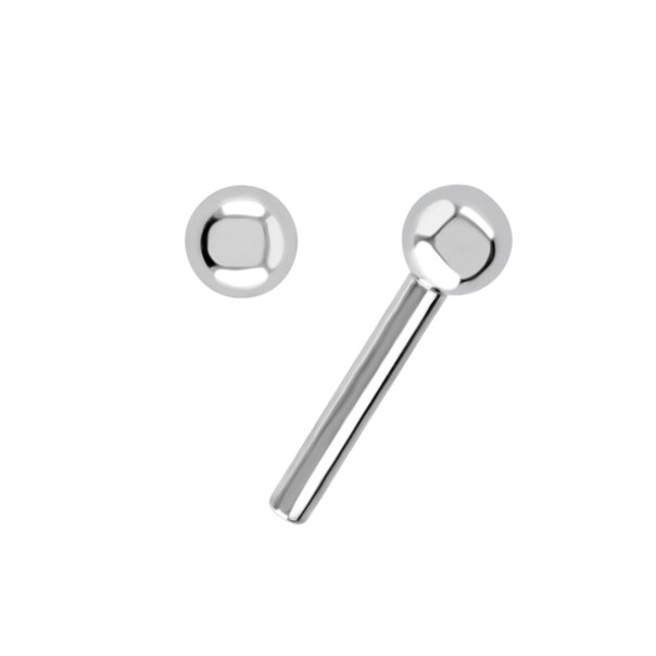 Blue Banana Polished Titanium Threadless Barbell (Silver) | Threadless Piercing jewelry