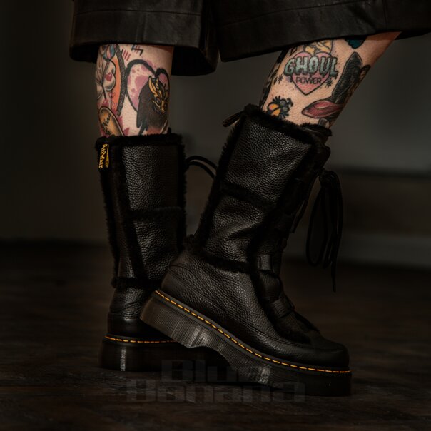 Dr Martens Buzz Kunstpelz Stiefel (Schwarz) | Blue Banana