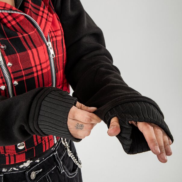 Heartless Evilyn Red & Black Check Jacket | Blue Banana UK