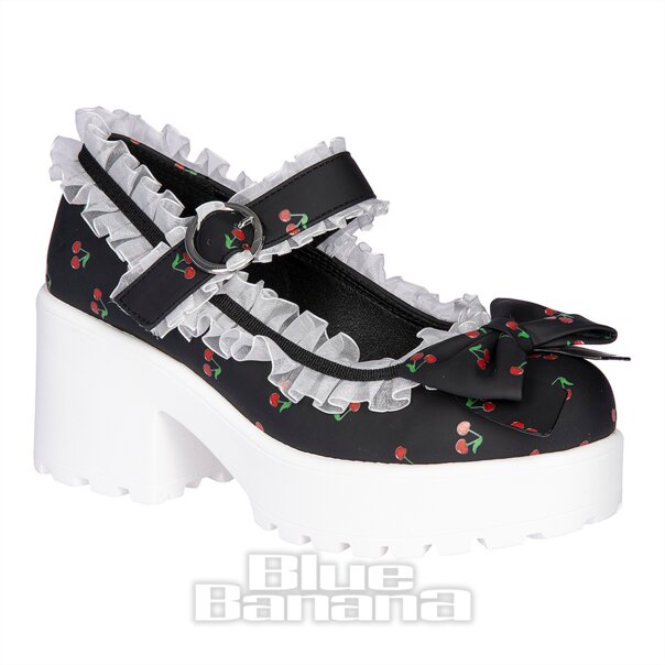 Koi Cherry Bakewell Platform Frill Mary Jane Scarpe | Scarpe Kawaii