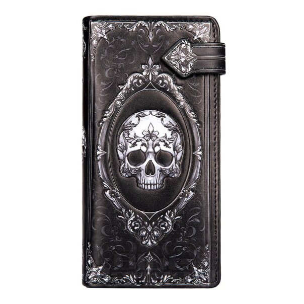 Nemesis Now Gothic Baroque Skull Embossed Purse (Black) | Blue Banana