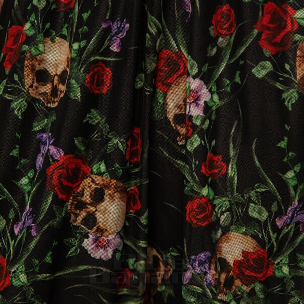 Jawbreaker Calavera De Malla Y Rosas Vestido Midi (Multicolor) | Blue Banana