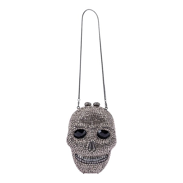 Blue Banana Crystal Skull Bag (Silver) | Alternative Handbags
