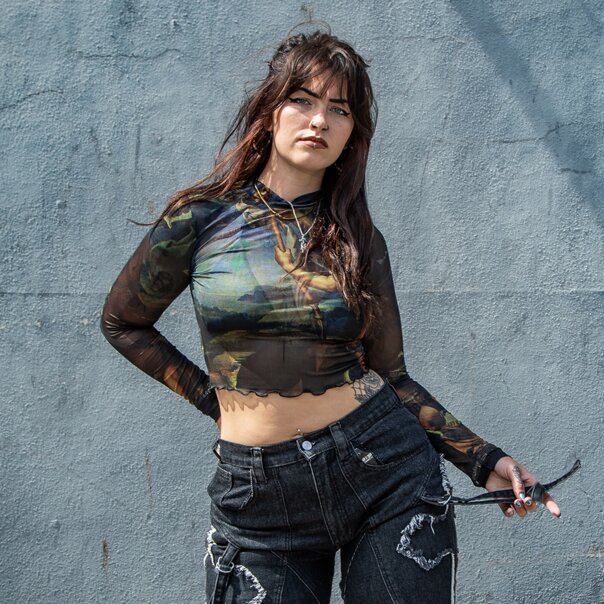 Killstar Crypt Garden Mesh Top (Multicolour) | Alternative Long Sleeved