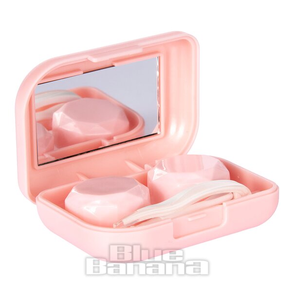 Estuche de viaje para lentes de contacto (rosa) | Lentes de contacto de color