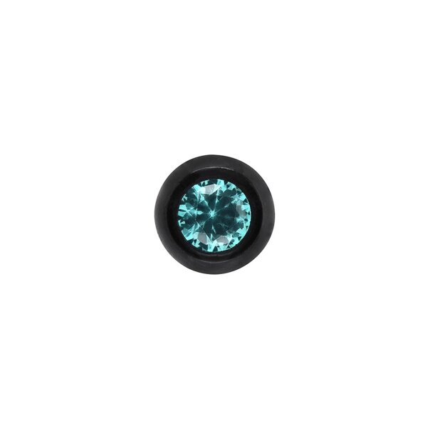 Blue Banana Black Titanium 4mm Internally Threaded Jewelled Ball (Zircon) | Blue Banana