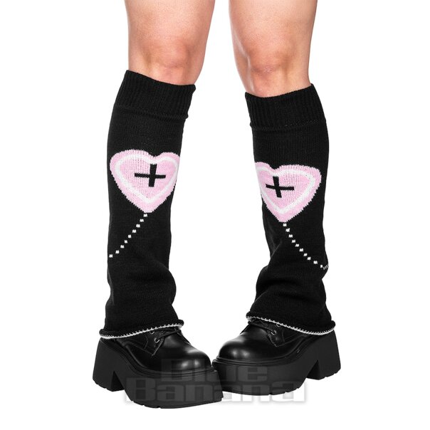 Blue Banana Heart & Cross Legwarmers (Pink) | Alternative Accessories