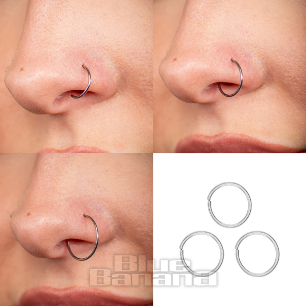 Blue Banana Box 3 Nose Ring Set (Silver) | Blue Banana