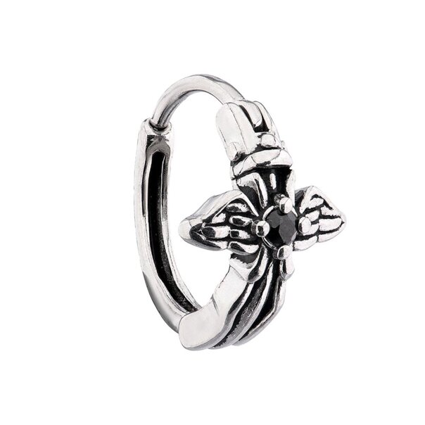 Blue Banana Surgical Steel Cross Ear Clicker (Silver) | Piercing Jewellery