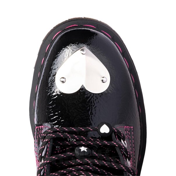 Dr. Martens Jadon Lack-Plateau-Stiefel (Schwarz/Pink) | Alternative Dr. Martens Stiefel