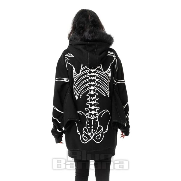 Heartless Anatomy Bat Hoodie (Black) | Blue Banana