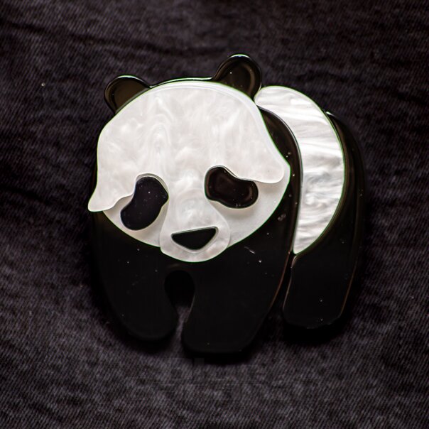 Blue Banana Panda Brooch (Black/White) | Blue Banana