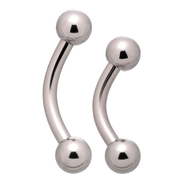 Blue Banana Surgical Steel Curved Barbell (Silver) | Body Piercing Jewellery