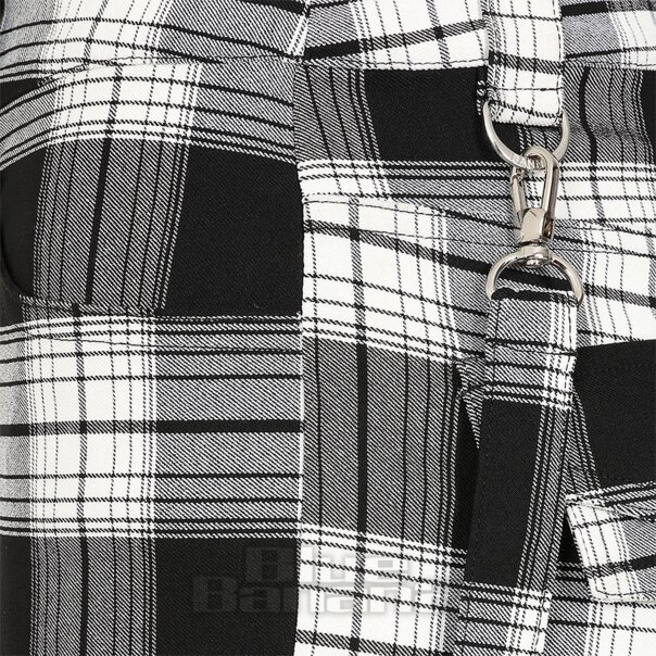 Banned Nocturne Buckle Trousers (Black/White) | Alternative Fashion, Goth Clothing