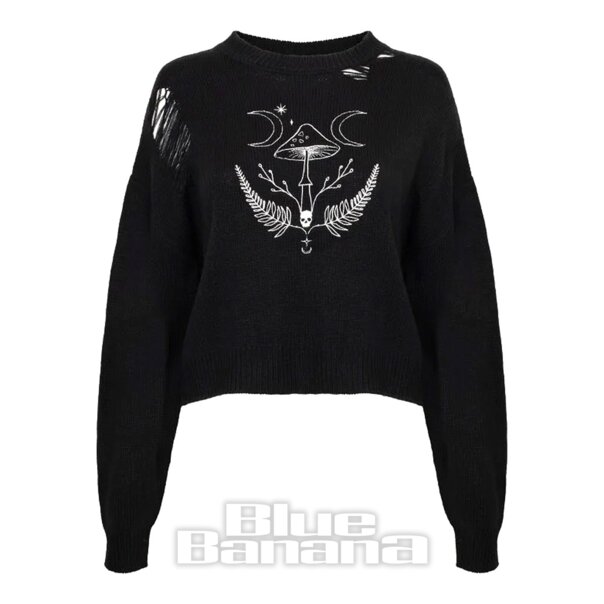 Hell Bunny Russula Pullover (Schwarz) | Blue Banana