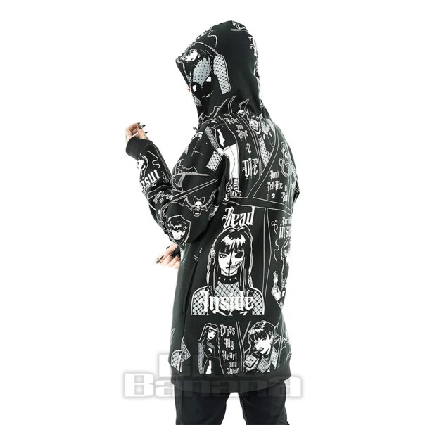 Heartless Zertifizierter Wahnsinniger Kapuzenpullover (Schwarz) | Blue Banana