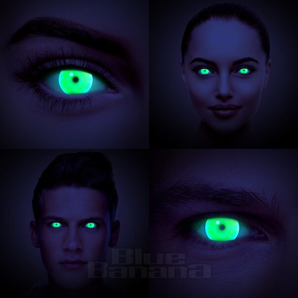 UV I-Glow Cosplay Gelb Farbige Kontaktlinsen (Tageslinsen) | Farbige Kontaktlinsen