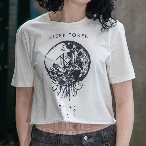 Official Sleep Token Take Me Back Crop T Shirt (White) | Blue Banana