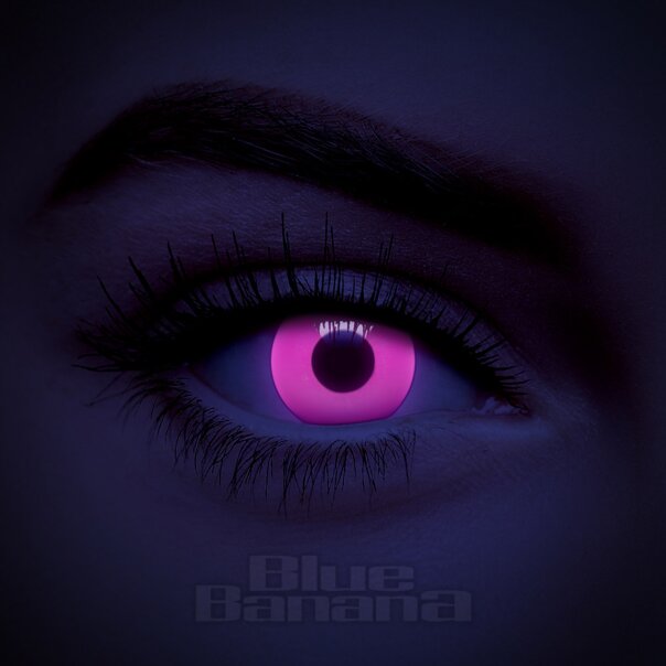 UV I-Glow 1 Tag Pink Farbige Kontaktlinsen, Partylinsen