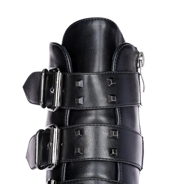 Bleeding Heart Buckle Boots (Black) | Alternative Footwear