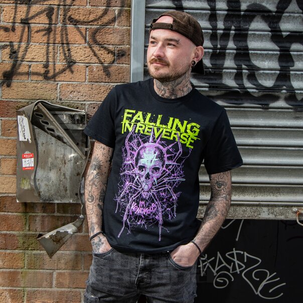 Official Falling In Reverse Araa±a Camiseta (Negro) | Mercancía de la banda ES