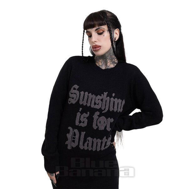 Killstar Sunshine Is For Plants Jumper (Black) | Gothic Fashion