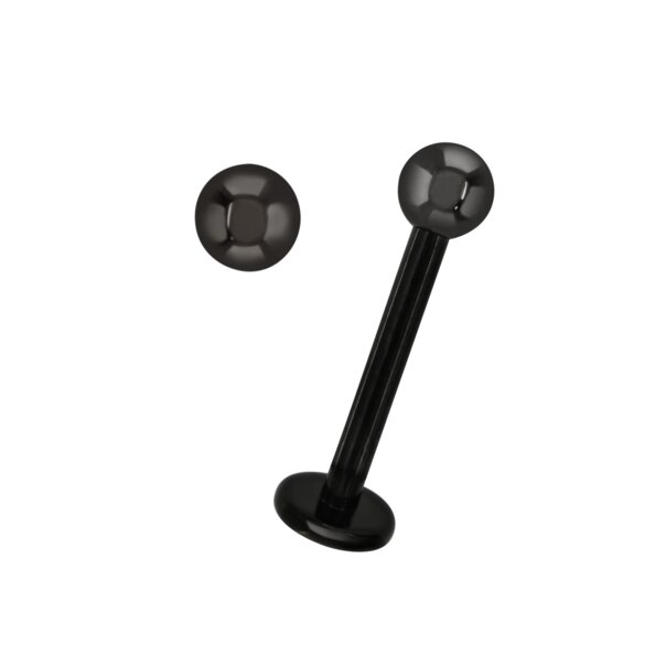 Labret de titanio negro Blue Banana (negro) | Joyería para piercings de labret