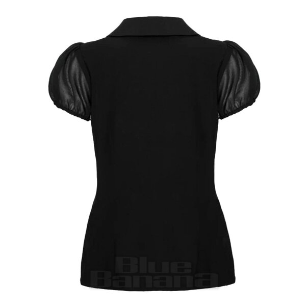 Hell Bunny Charming Blouse (Black) | Blue Banana