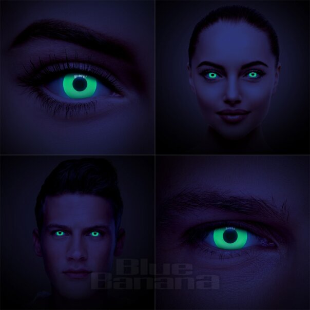 UV i-Glow 30 Tage grüne farbige Kontaktlinsen, Coloured Contacts UK