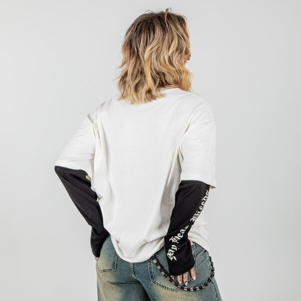 The Ragged Priest Bypass Top (Cream & Black) | Alternative Autumn Clothing