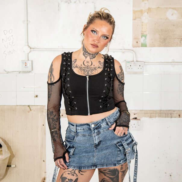 Chemical Black Ausha Top (Black) | Alternative Tops