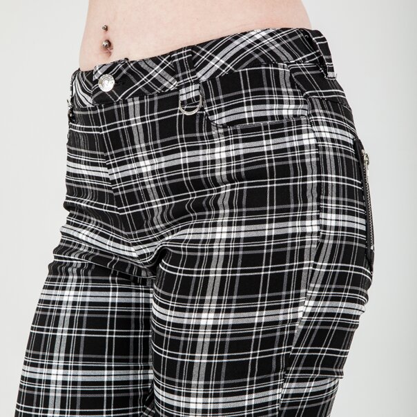 Banned Velarium Trousers (Black & White) | Banned Alternative Clothing