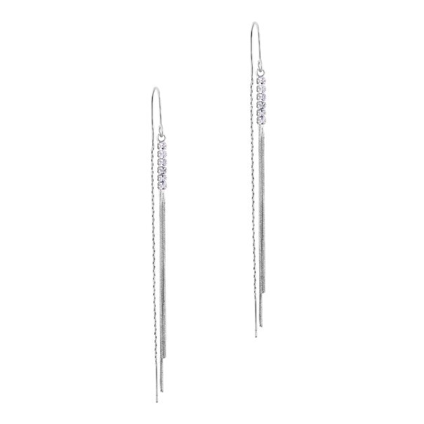 Blue Banana Chain Cubic Zirconia Earrings (Silver) | Gothic Earrings