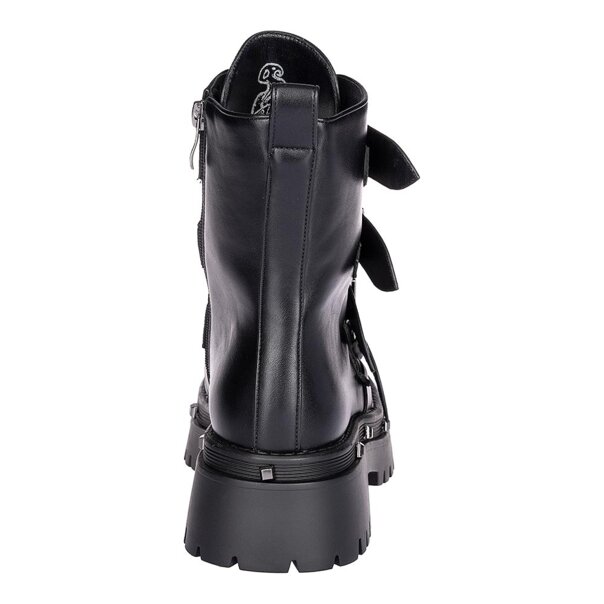 Bleeding Heart Buckle Boots (Black) | Alternative Footwear