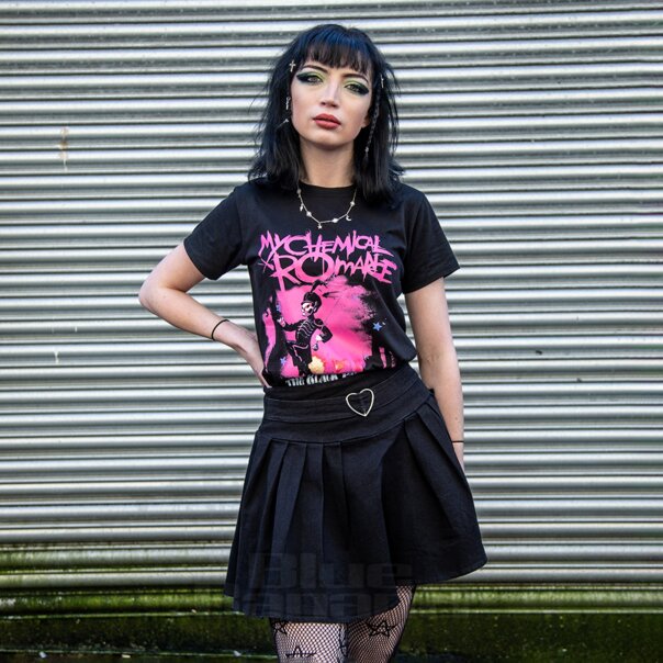 Jawbreaker Herzschnalle Faltenrock (Schwarz) | Blue Banana