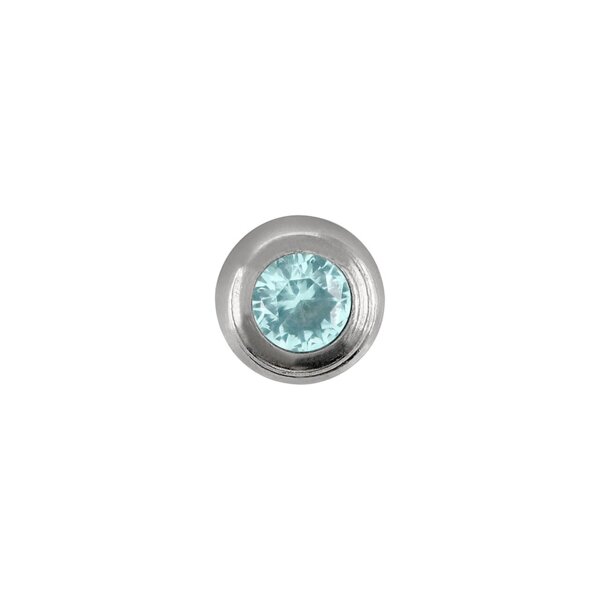 Blue Banana Polished Titanium 3mm Internally Threaded Jewelled Ball (Blue) | Blue Banana