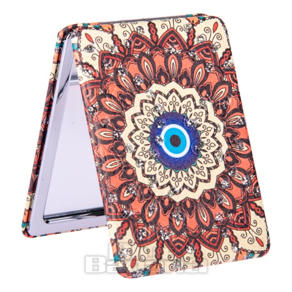 Specchio da trucco compatto pieghevole (Mandala Eye Blue) | Lenti a contatto colorate