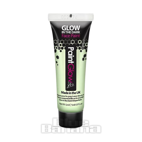 Peinture UV transparente phosphorescente Paintglow (12 ml) | Maquillage banane bleu Paintglow
