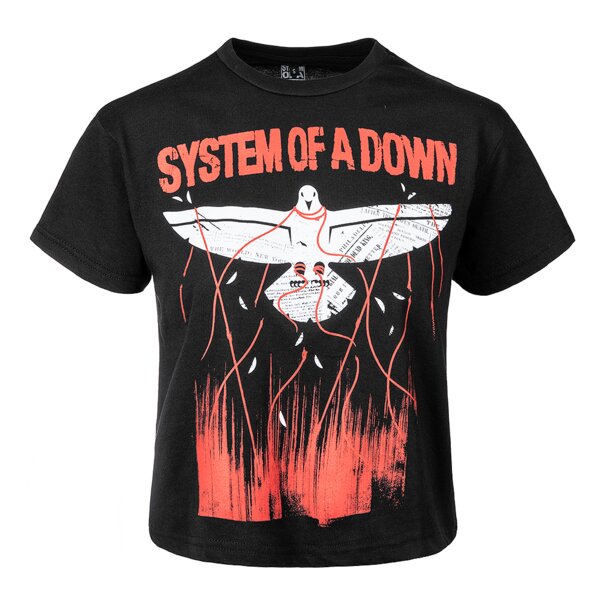 System Of A Down Bird Flight Crop T-Shirt (Black) | Cropped Band Tees